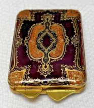 Vintage Beautiful Leather Powder Compact Gold Tooled Design 3 1/8 x 2&quot; - $675.16 MXN