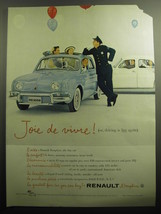 1958 Renault Dauphine Car Ad - Joie de vivre! (or, driving is fun again) - £14.45 GBP