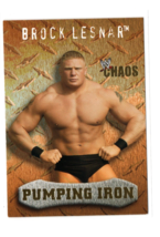 2004 Fleer WWE Chaos Gold Pumping Iron Brock Lesnar #86 WWF Superstar NM - £1.95 GBP