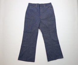 Vintage 70s Streetwear Mens 34x28 Chambray Wide Leg Bell Bottoms Jeans B... - £93.16 GBP