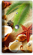 Sea Shells Beach Sand Palm Starfish Light Dimmer Cable Wall Plate Bathroom Decor - £8.16 GBP