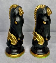 Duncan Black Knight Ceramic Pair Of Chess Pieces Vintage 1970s - £19.41 GBP