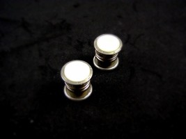 Art Deco Silvertone Mother of Pearl Cufflinks by EVER SNAP 102714 - £27.96 GBP