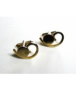 Mid Century Modern 1950&#39;s Deco Goldtone Cufflinks Unbranded 102915 - £18.37 GBP