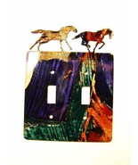 2 Wild Horses Running Free Double Light Switch Cover Plate by LaZart 030... - £27.96 GBP