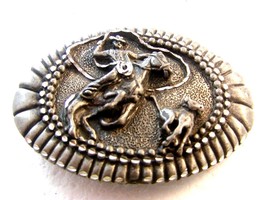 1993 Rodeo Cowboy Western Calf Roping Belt Buckle Made in USA - $31.49