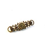 Victorian Gold Tone &amp; Red &amp; White Rhinestones Brooch - £11.98 GBP