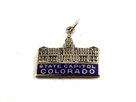 1960&#39;s State Capitol of Colorado Enameled Charm 61214 - £10.29 GBP