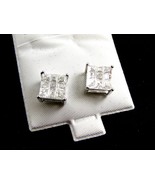 Sterling Silver w 9 CZs Pierced Studs Earrings 12092013yy - £29.56 GBP