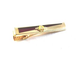 Vintage 1950&#39;s - 1960&#39;s Gold Tone &amp; Red Shriners Tie Clasp by Anson - £19.97 GBP