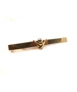 Vintage 1950&#39;s - 60&#39;s Gold Tone Bowling Ball &amp; Pins Tie Clasp by Swank - £18.37 GBP