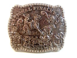 Vintage Mini 1985 National Finals Rodeo Calf Roping Belt Buckle by Hesston - £11.96 GBP