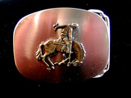 Vintage Broncho Riding Rodeo Belt Buckle Made in U.S.A. - £18.37 GBP