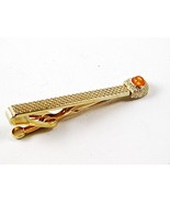 Vintage Gold Tone &amp; Orange Tie Clasp By SWANK 102816 - £18.09 GBP