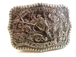 Vintage Mini 1986 National Finals Rodeo Bucking Broncho Belt Buckle by Hesston - £11.96 GBP