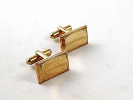 Vintage Gold Tone Cufflinks By HICKOK USA 92916 - £18.08 GBP