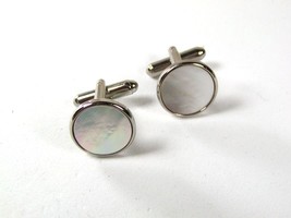 Silver Tone &amp; Mother of pearl Cufflinks Unbranded 8116 - £10.38 GBP