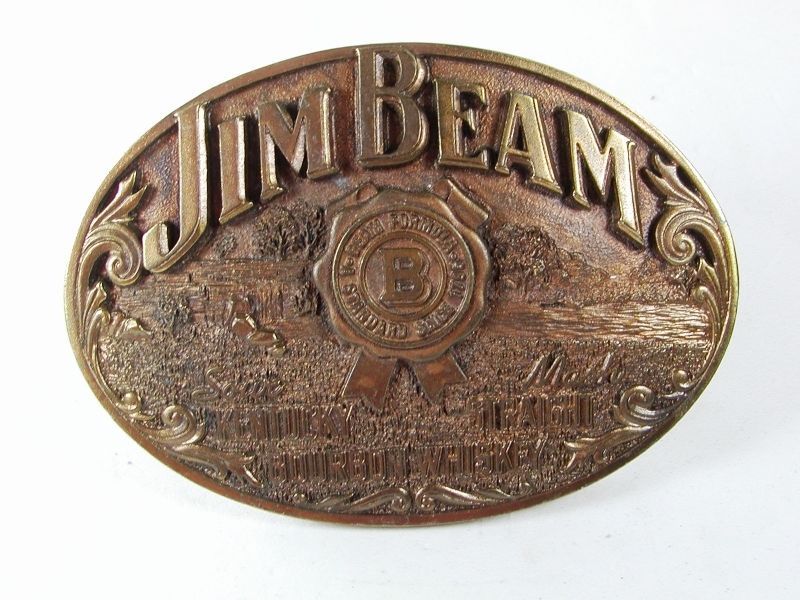 Jim Beam Sour Mash Kentucky Straight Bourbon Whiskey Belt Buckle USA 5316 - £15.94 GBP