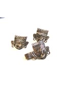 Signed JNN  Mexican Sterling Silver Aztec Head Cufflinks &amp; Tie Clasp - £59.94 GBP