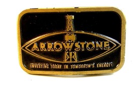 Vintage 1970 - 80&#39;s Arrowstone Oil Wells Brass Belt Buckle - £35.96 GBP