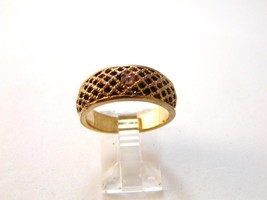 Vintage Gold Vermeil Cz Band Ring Size 8 1/4 - £12.01 GBP