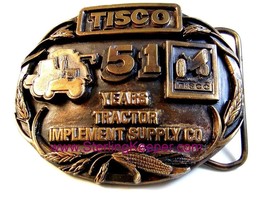 1988 Tisco Tractor Implement Supply Co. Brass Belt Buckle Limited Edition - $16.99