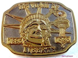 Vintage 100 Years of Liberty Statue of Liberty 2 Tone Belt Buckle - £9.40 GBP