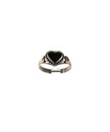 Sterling Silver Black Heart Ring Size 9 Unbranded 41316 - £18.37 GBP