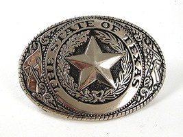 Vintage Silver Tone State of Texas Star Belt Buckle 11916 - $14.99