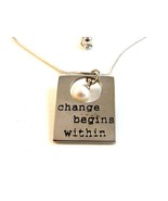 Alexa&#39;s Angels Silver Tone Change Begins Within Pearl Pendant / 18&quot; Neck... - £13.58 GBP