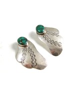 Navajo Sterling Silver &amp; Turquoise Earrings Signed J.N. - £75.93 GBP