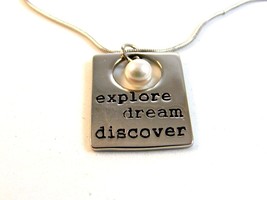 Alexa&#39;s Angels Silver Tone Explore Dream Discover Pearl Pendant / 18&quot; Ne... - $16.99