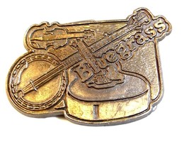 Vintage Blue Grass Bluegrass Banjo Guitar Belt Buckle 22817 - £13.36 GBP