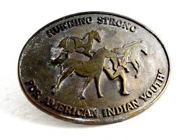 Running Strong For American Indian Youth Wild Horses Belt Buckle 092214 - £13.62 GBP