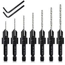 7 Pack Countersink Drill Bits Set, Wood Drill Countersink Counterbore 3In1, - $37.99