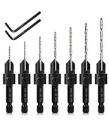 7 Pack Countersink Drill Bits Set, Wood Drill Countersink Counterbore 3In1, - £27.43 GBP