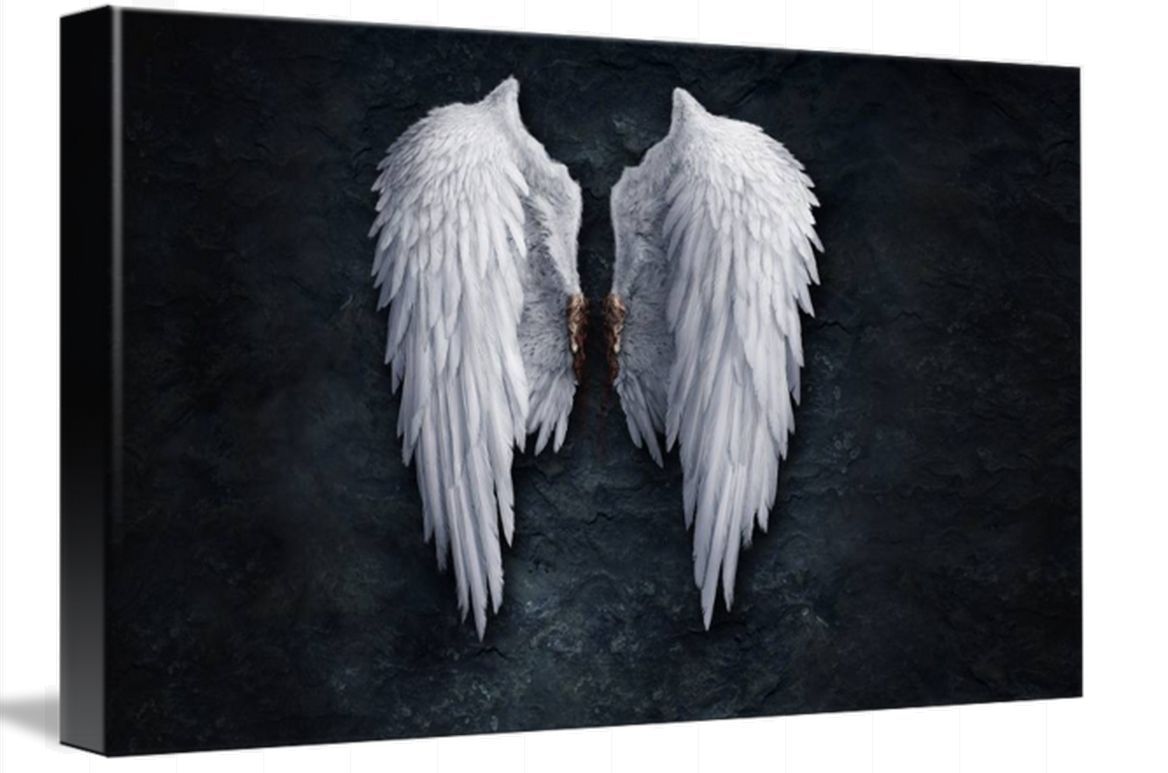 ANGEL WINGS BANKSY CANVAS ART PICTURE HUGE A1 SIZE 32 X 22 NEW - $109.16