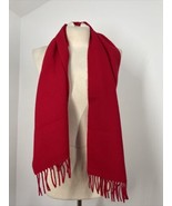 Vtg Strawbridge &amp; Clothier Red Lambswool Muffler Scarf 11.5x50 - £17.95 GBP