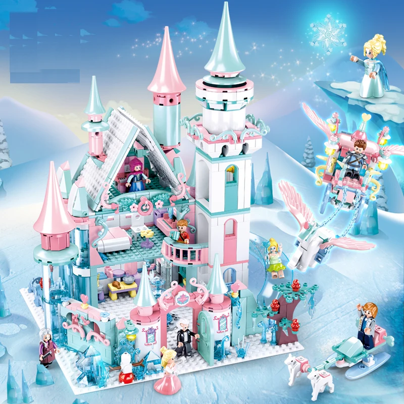 Disney Frozen Magic Castle Carriage Building Block Set Ice Queen Elsa Anna - £74.37 GBP+