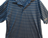 Greg Norman Polo XL large blue striped short sleeve shirt men REPREVE on... - $14.84