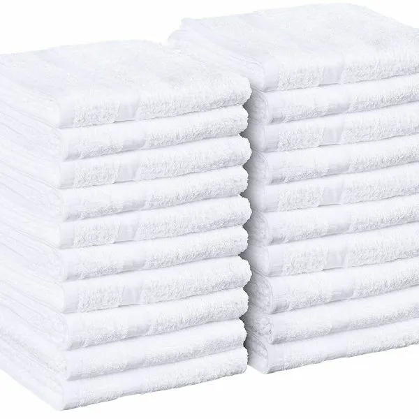 6 pcs white Salon Towels 100% Cotton Towel Pack Spa Towel in 16x27 inches - £31.23 GBP