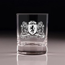 O&#39;Farrell Irish Coat of Arms Old Fashioned Tumblers - Set of 4 - $68.00