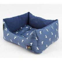 Alphadog Series Dog&amp;cat Square Canvas Cushion Bed(small, Blue) - £32.23 GBP
