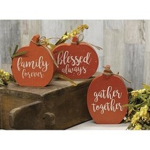 Chunky Reversible Pumpkin Fall Themed on one Side Halloween on Other Set... - £14.67 GBP