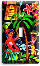 Dancing Hawaiian Girls Flowers Palm Trees Single Light Switch Wall Plate Decor - £7.42 GBP