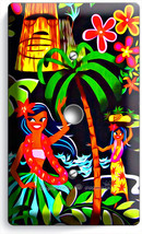 Dancing Hawaiian Girls Flowers Palm Trees Light Dimmer Video Cable Plate Decor - £8.16 GBP