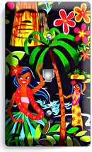 Dancing Hawaiian Girls Flowers Palm Trees Phone Telephone Wall Plate Cover Decor - £8.16 GBP