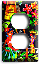 Dancing Hawaiian Girls Flowers Palm Trees Duplex Outlets Wall Plate Cover Decor - £7.42 GBP