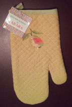 OVEN MITT POTHOLDER SET 2-pc with Embroidered Pear Fruit Yellow Green image 4