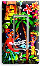 Dancing Hawaiian Girls Flowers Palm Trees Single Gfci Light Switch Plate Decor - £7.42 GBP